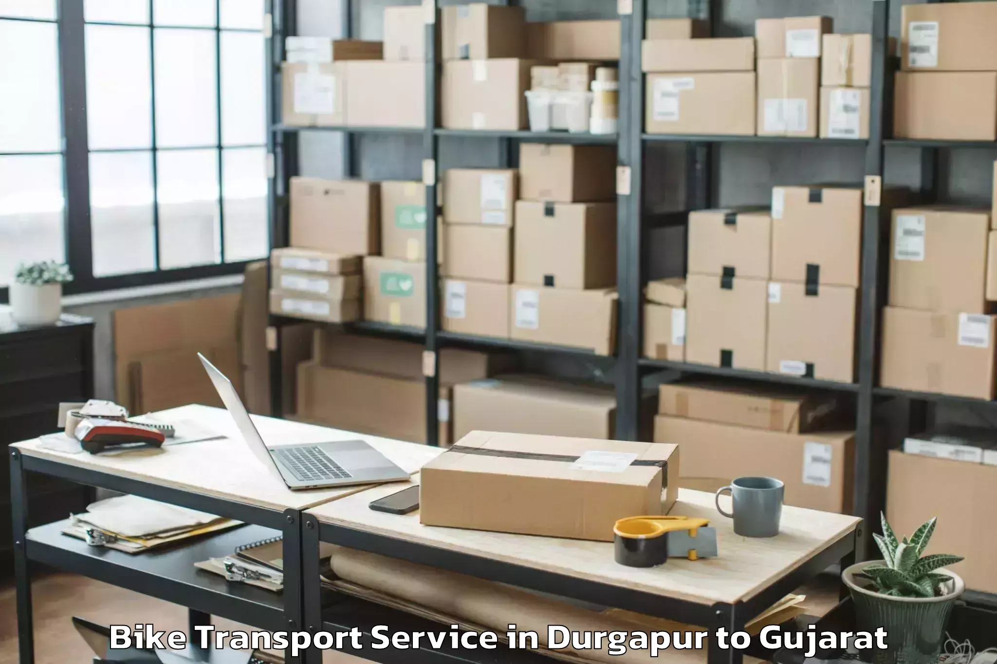 Reliable Durgapur to Delvada Bike Transport